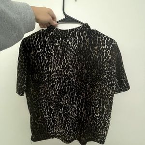 Zara cheetah print mesh top